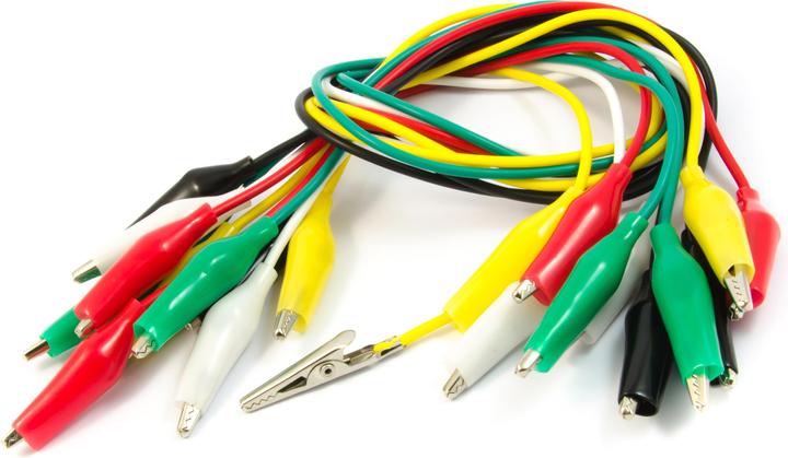 Actual product image Purecrea 10 pcs. test leads with crocodile clips in different colours
