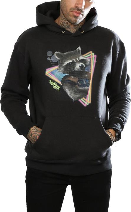 Actual product image Mens Guardians Of The Galaxy Neon Rocket Hoodie (XL)
