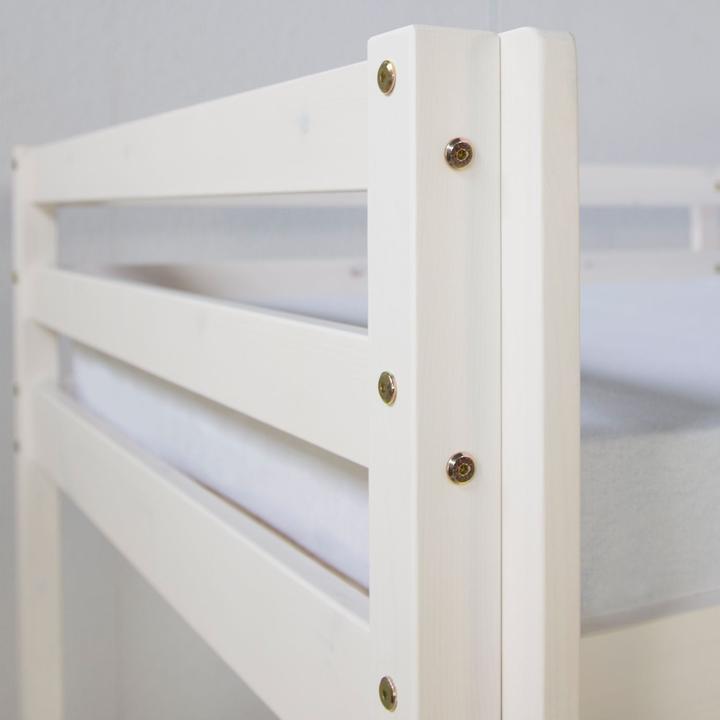 Actual product image Floki24 Loft bed play bed children's bed with slatted frame ladder solid wood, white - 90x200 cm (90 x 200 cm)