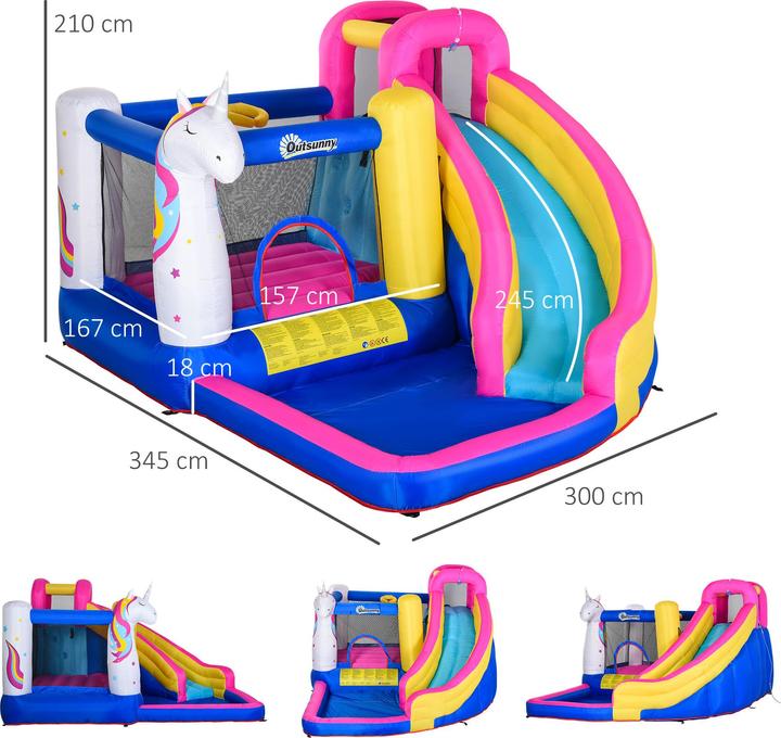Immagine prodotto Outsunny Castello gonfiabile per bambini con scivolo e piscina