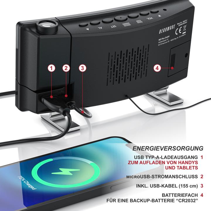 Produktbild Brandson Projektionswecker