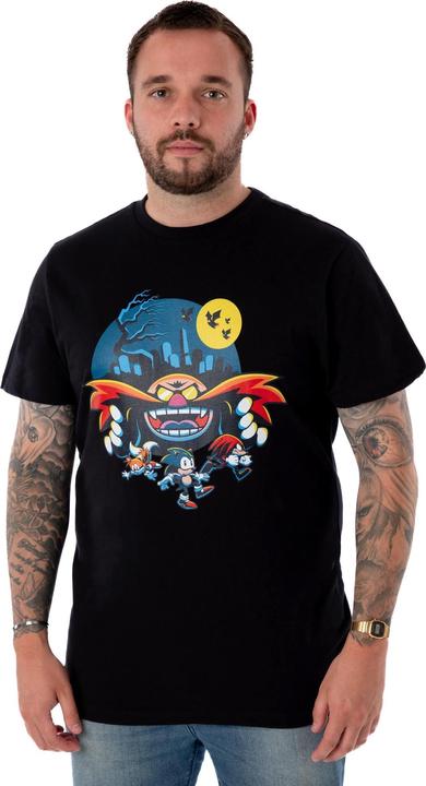 Actual product image Sonic The Hedgehog Mens Doctor Eggman Short-Sleeved Halloween T-Shirt (L)