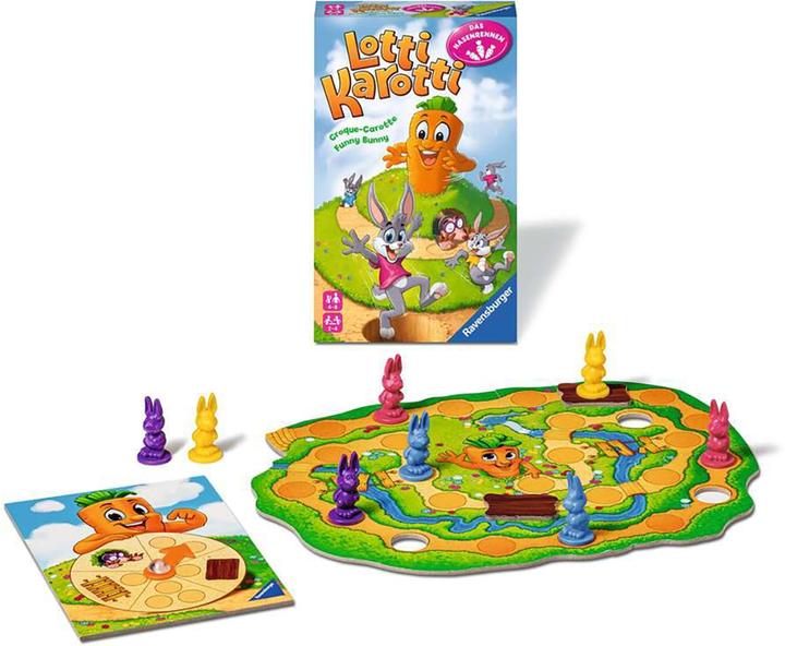 Productafbeelding Ravensburger 20962 - Lotti Karotti, das Hasenrennen - Mee naar huis spel voor kinderen en gezinnen vanaf 4 (Duits, Frans)
