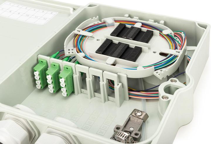 Image du produit Digitus Boîtier de distribution FTTH, monomode, LC-APC Raccords pré-connectés, pigtails