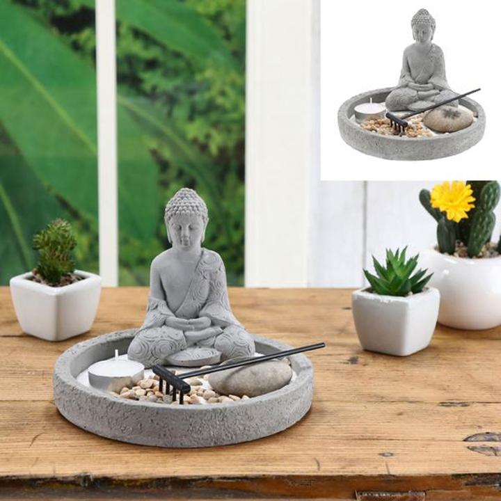 Immagine prodotto Cepewa Set da giardino zen con 1 lumino, circa 18 cm di d (7 x, 18 x 13 cm)