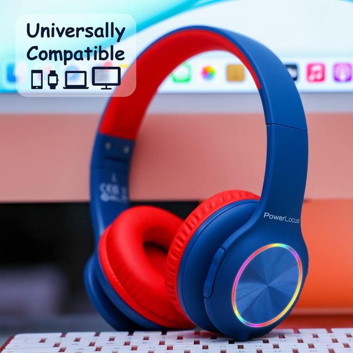 Image du produit PowerLocus PLED Bluetooth-Kinderkopfhörer blau/rot