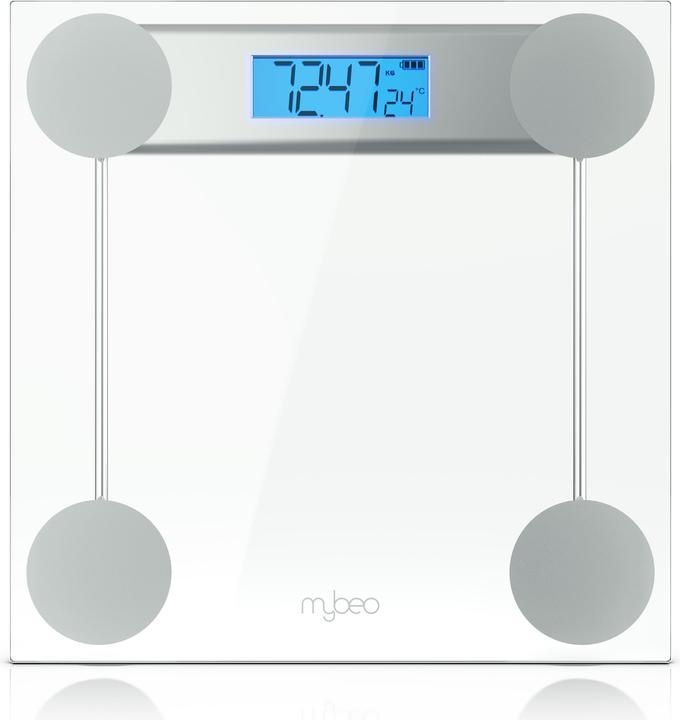 Produktbild Mybeo Digitale Waage für Personen, grosse Trittfläche aus 6mm Sicherheitsglas, Digitalwaage, Personenwaage (180 kg)