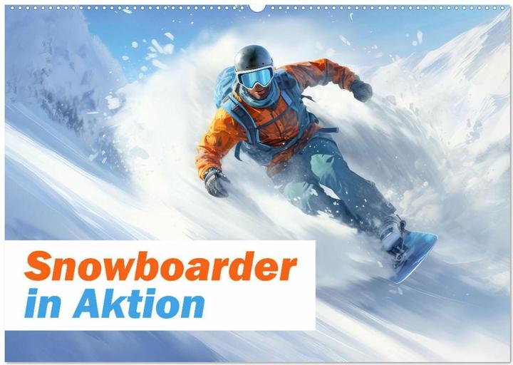 Image du produit Snowboarder in Aktion (Wandkalender 2025 DIN A2 quer), Monatskalender (A2, Allemand)