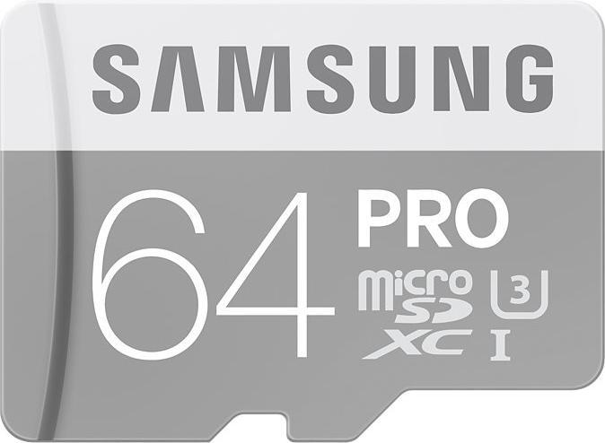 Actual product image Samsung microSDXC Pro with adapter (64 GB, microSDXC, U3, UHS-I)