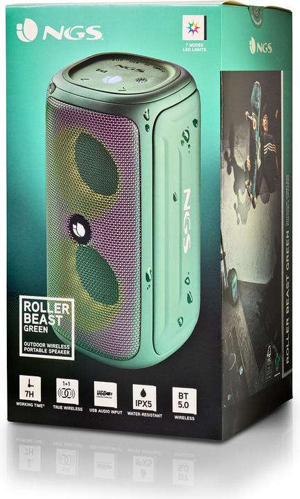 Image du produit NGS Roller beast green (7 h, Alimentation via port USB)