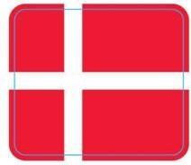Produktbild Bunzl Etiket Dansk flag 30x26mm med frostlim,500 stk/rl - (500 stk.)