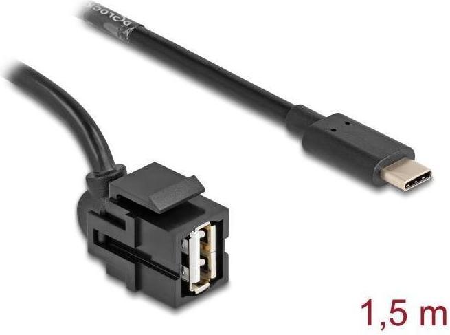 Produktbild Delock Keystone Modul USB 2.0 A Buchse zu USB Type-C Stecker 250° (1.50 m, USB 2.0)