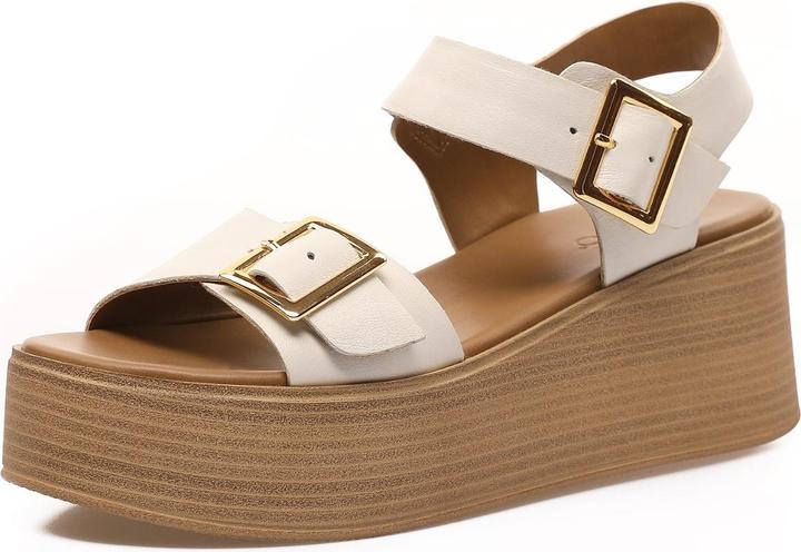 Immagine prodotto Inuovo presenta un sandalo con zeppa alla moda realizzato in pelle di alta qualità per le giornate più (42)