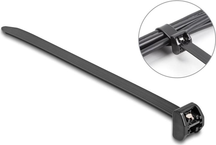Delock Kabelbinder mit Metallzunge L 203 x B 12,7 mm 10 Stüc (Metallkabelbinder, 203 mm, 10 Stk.)