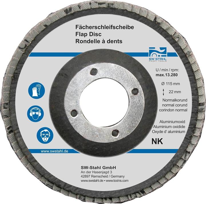 Immagine prodotto SW-Stahl 82304L Disco lamellare I Dischi abrasivi 115 mm per smerigliatrici angolari I NK120 I 10 pezzi