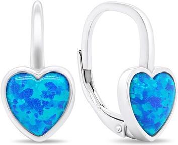 Image du produit Brilio Silver - Boucles d'oreilles romantiques en argent avec opales synthétiques EA388WB