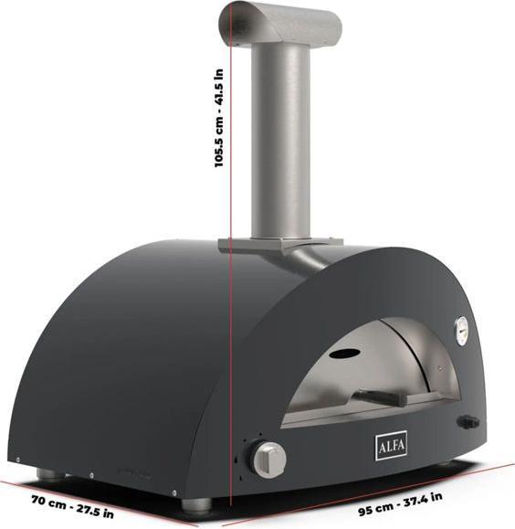 Produktbild Alfa Forni Moderno 2 Pizze Hybrid-Pizzaofen Ardesia Grey (Pizzaofen Gas)
