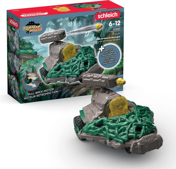 Actual product image Schleich Jungle jet vehicle with Mini Cretaure