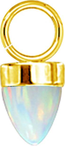 Star Piercing Anhänger vergoldet ein Kegel Opal weiss (Chirurgenstahl 316L)