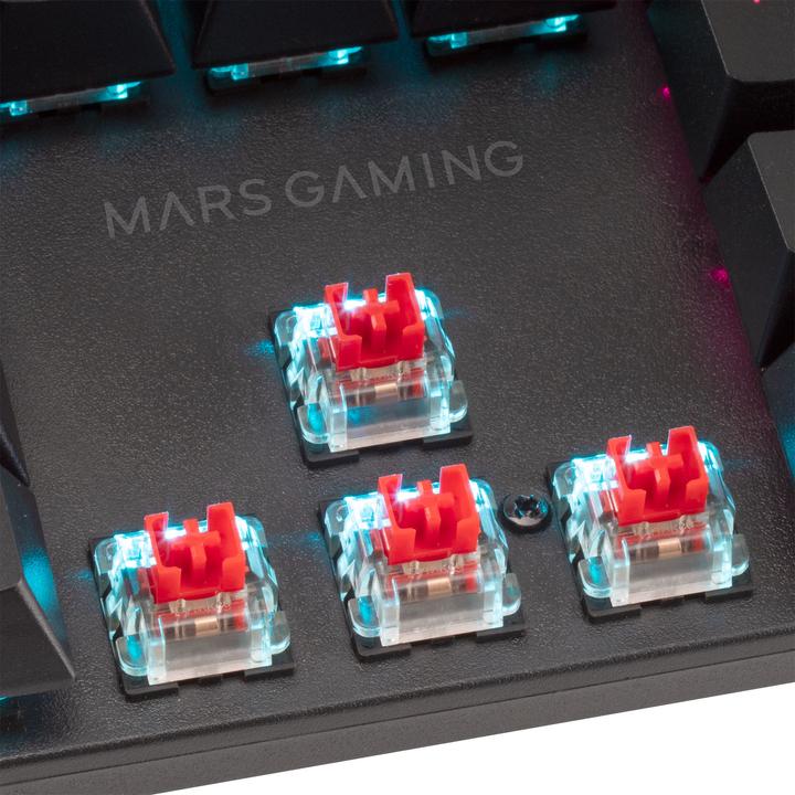Actual product image Mars Gaming MK422 Black RGB Gaming Keyboard Brown Mechanical Switch US Language (US, Cable)