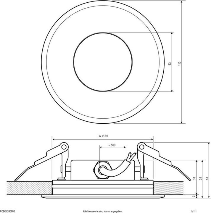 Image du produit EVN-Lichttechnik Plafonnier encastré à LED (602 lm, IP67)