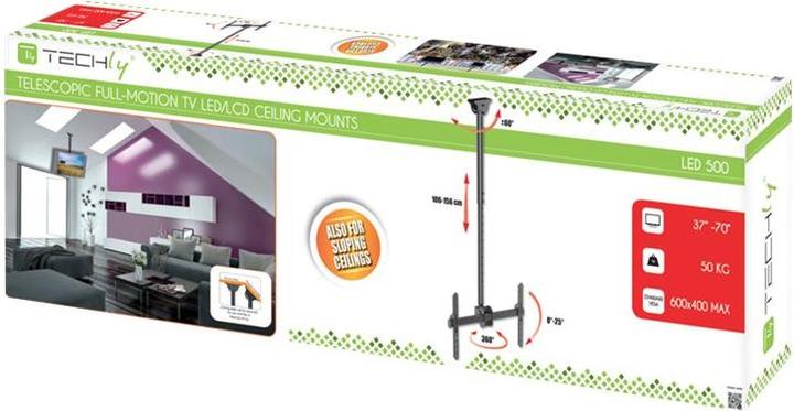 Image du produit Techly Support long pour plafond télescopique (Plafond, 70", 50 kg)