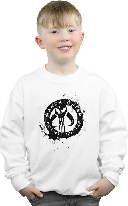 Produktbild Star Wars The Mandalorian Bounty Hunter Splatter Skull Sweatshirt Jungen (116)