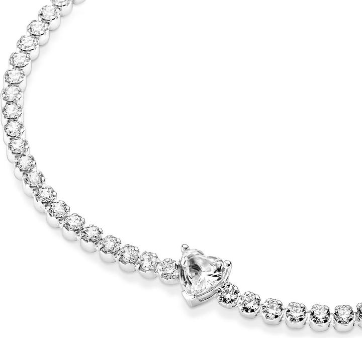Actual product image Pandora Tennis Bracelet Sparkling Heart (16 cm, Silver 925, With stone(s))