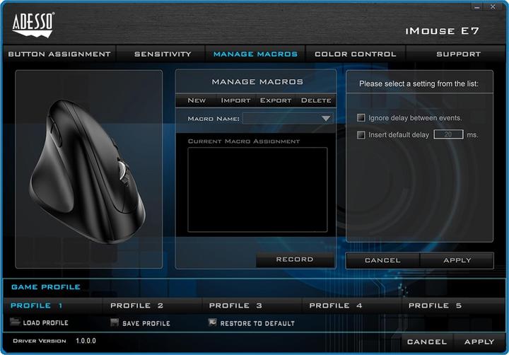 Actual product image Adesso iMouse E7 (Cable)