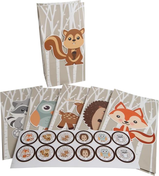 Actual product image Cut my Cookies Paper bag forest animals 12 pieces, Multicolor (12 x)