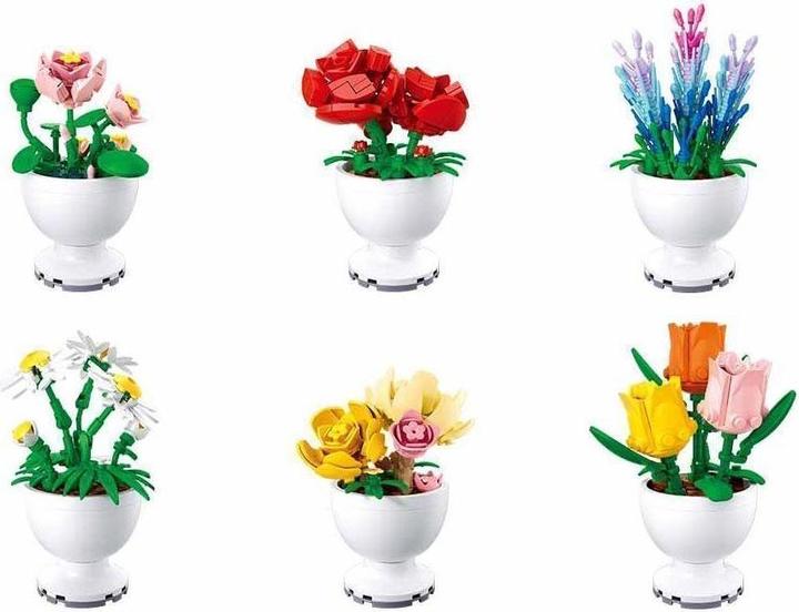 Image du produit Sluban Mini fleurs en pot assorties