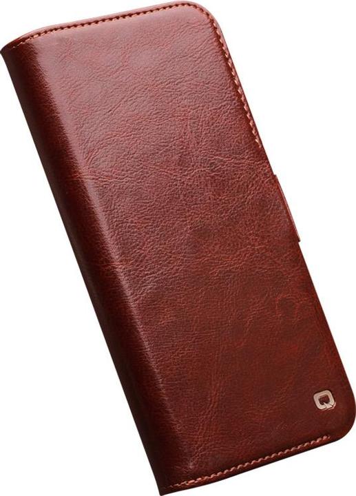 Image du produit QiAlino Fourre Samsung Flip cuir véritable avec fermeture magnétique foncé (Apple iPhone 15 Pro)