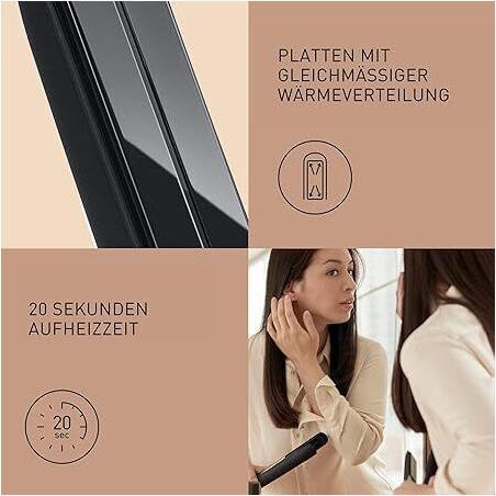 Actual product image Panasonic Hair straightening tongs EH-HS0E-K825 Nanoe Number of temperature settings 5, Ionic function, Temper (Straightening iron)