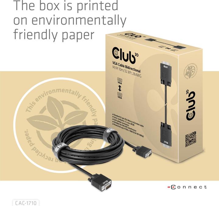 Produktbild Club 3D Club3D Kabel VGA > VGA St/St (10 m, VGA)