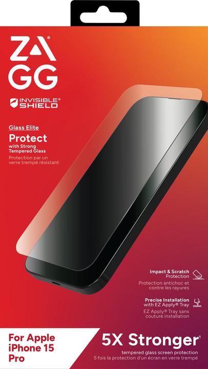 Produktbild Zagg Invisibleshield Glass Elite Am (1 Stück, Apple iPhone 15 Pro)