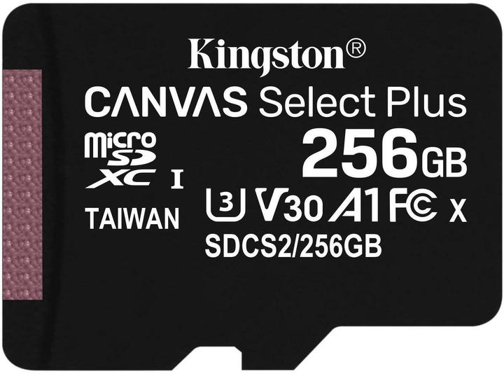 Actual product image Kingston Canvas Select Plus (256 GB, microSDXC, U3, UHS-I)