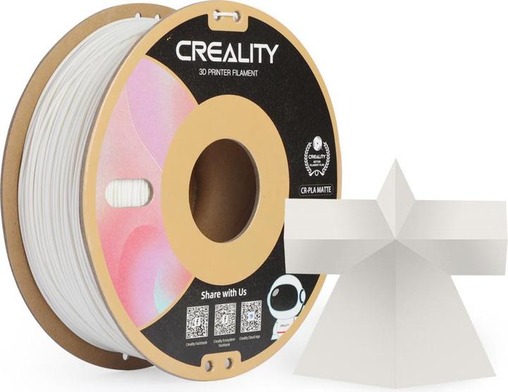 Image du produit Creality CR-PLA Matte 3D printer filament, 1.75 mm, gypsum white (PLA, 1.75 mm, 1000 g, Blanc)