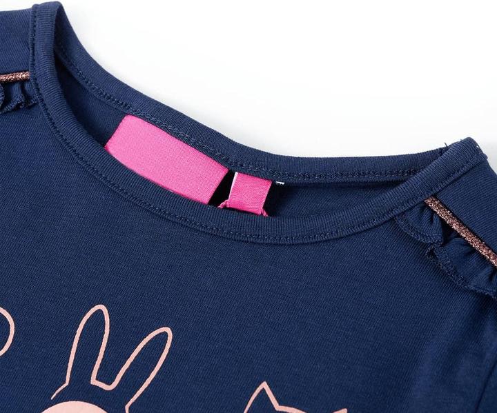 Image du produit VidaXL T-shirt manches longues enfant bleu marine 92,Matière : 95 % coton (92)