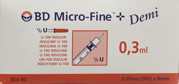Image du produit BD U100 Seringues à insuline (Seringue d'insuline)