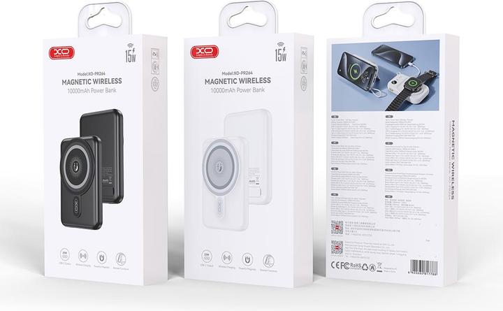 Actual product image xO power bank magnetic PR264 20W 10000mAh white (10000 mAh, 18 W, 20 Wh)