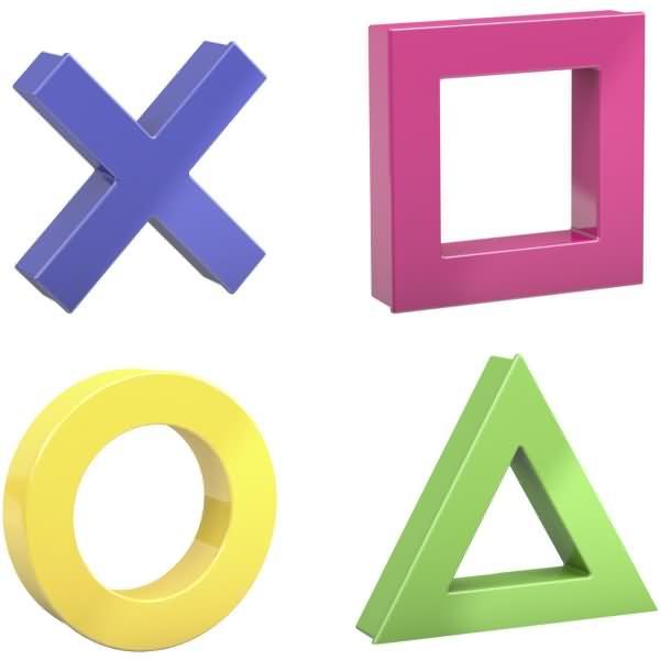 Actual product image Dahle Magnet set Mega Magnet Mini, 1 x each cross, circle, triangle, square, 45 x 45 mm (W x H) 45 mm x (4 x)