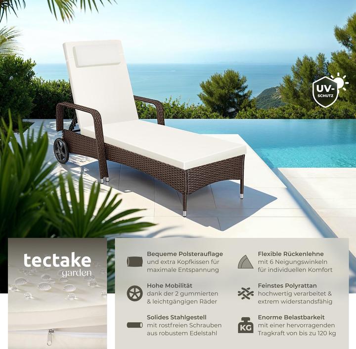 Actual product image tectake Sonnenliege (200 cm)