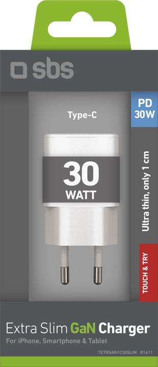 Actual product image SBS PD Travel Charger UltraSlim 30W USB-C GaN white (30 W)