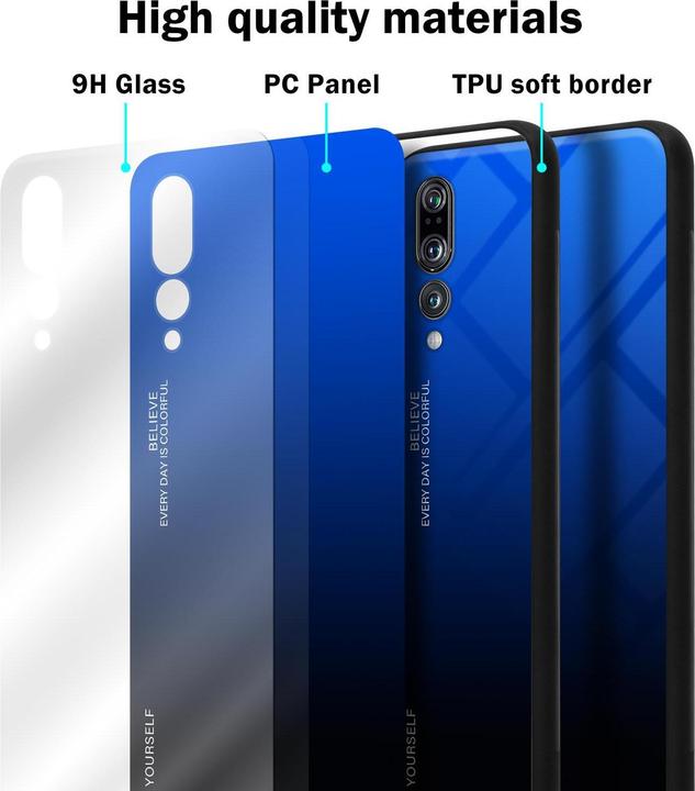 Actual product image Cadorabo TPU 2 colors glass cover (Huawei P20 Plus, Huawei P20 Pro)