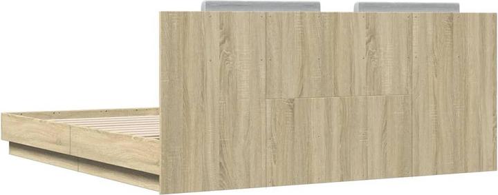 Actual product image VidaXL Bed frame with Sonoma oak headboard (200 x 200 cm)