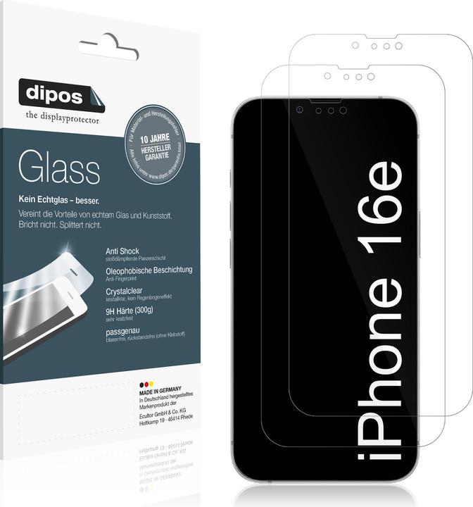 Actual product image Dipos Anti-Shock Screen Protector Clear (1 Piece, Apple iPhone 16e)