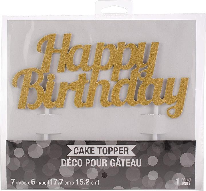 Actual product image Creative Party Glitter Happy Birthday Cake Topper
