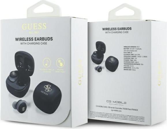 Image du produit Guess 4G Logo Mini TWS Casque sans fil Bluetooth - Noir (24 h, Sans fil)