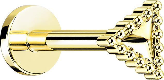 Image du produit Star Piercing Micro Labret femelle plaqué or triangle avec bord sphérique (Acier chirurgical 316L, Laiton)