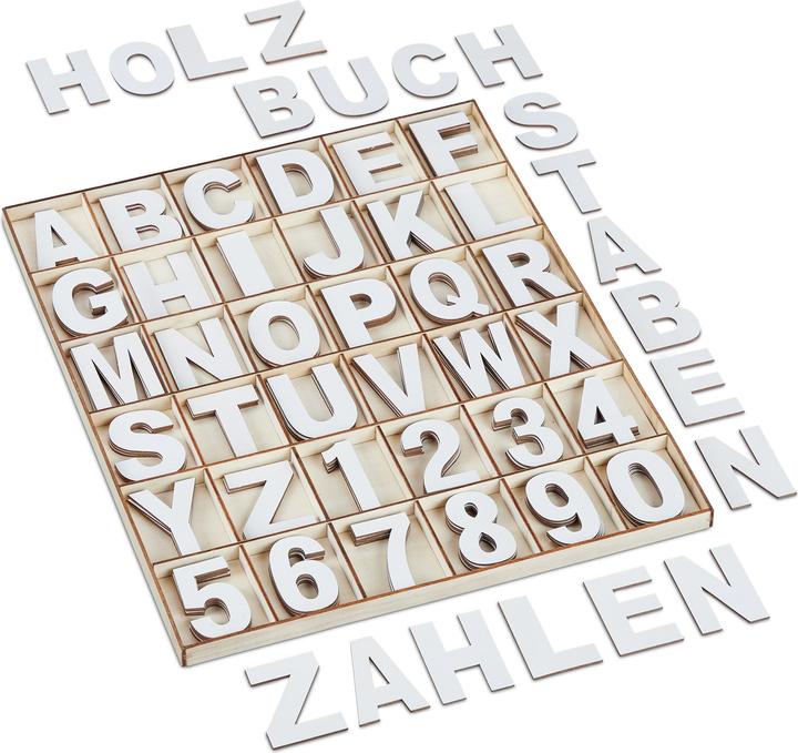 Produktbild Relaxdays 144tlg. Holzbuchstaben Set